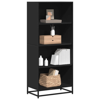 Kirjahylly musta 60x35x139 cm tekninen puu