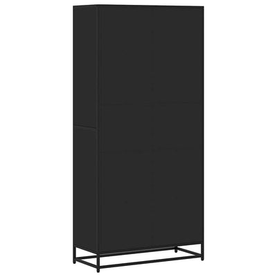 Kirjahylly musta 80,5x35x170,5 cm tekninen puu