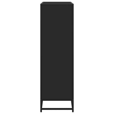 Kirjahylly musta 97,5x33x107,5 cm tekninen puu ja metalli