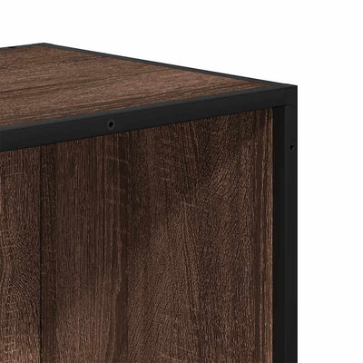 Kirjahylly ruskea tammi 97,5x33x107,5 cm tekninen puu/metalli