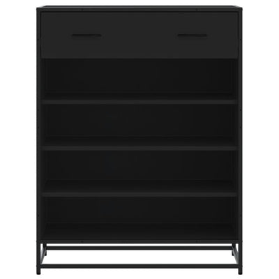 Kenkäkaappi musta 75x38x97,5 cm tekninen puu