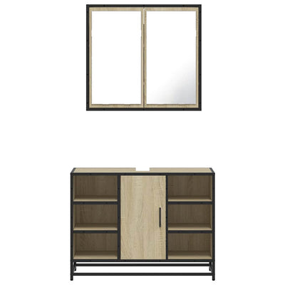 Kylpyhuonekalustesarja Izofina (2-osainen, sonoma-tammi, puinen)