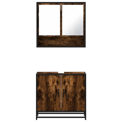 Kylpyhuoneen kalustesarja Ermia (2-osainen, savutammi, puinen)