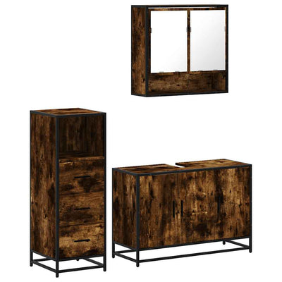 Kylpyhuoneen kalustesarja Doche 3-osainen (savutammi puinen)