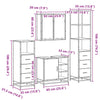 4-osainen Kylpyhuonekalustesarja sonoma-tammi tekninen puu