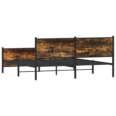 Metallinen sängynrunko ilman patjaa savutammi 200x200 cm