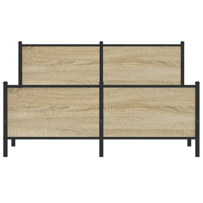 Sonoma-tammi metallinen sängynrunko ilman patjaa Oane 150x200cm