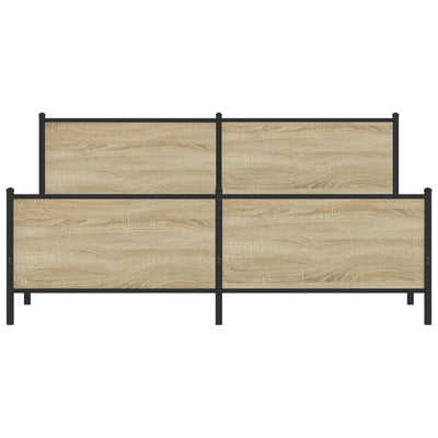 Sonoma-tammi metallinen sängynrunko ilman patjaa Oane 180x200cm