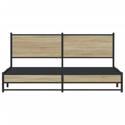 Sonoma-tammi metallinen sängynrunko ilman patjaa Oane 180x200cm