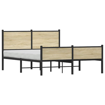 Sonoma-tammi metallinen sängynrunko ilman patjaa Oane 150x200cm