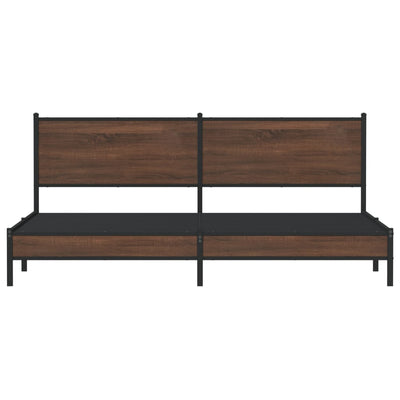 Ruskea tammi metallinen sängynrunko Oane 193x203cm