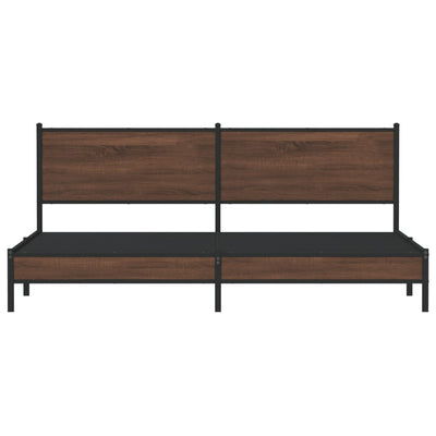 Ruskea tammi metallinen sängynrunko ilman patjaa Oane 200x200cm