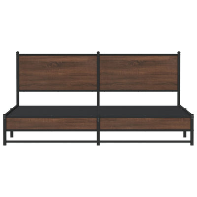 Ruskea tammi metallinen sängynrunko Oane 180x200cm
