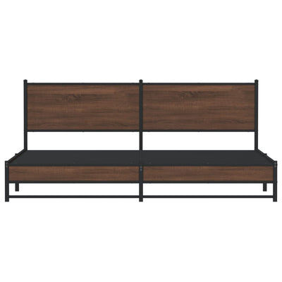 Ruskea tammi metallinen sängynrunko Oane 193x203cm