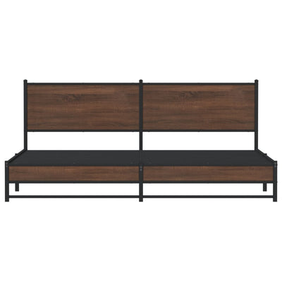 Ruskea tammi metallinen sängynrunko ilman patjaa Oane 200x200cm