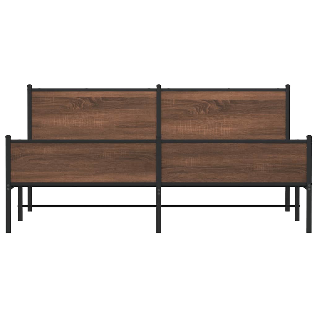 Tamminen ruskea metallinen sängynrunko Oane 183x213cm