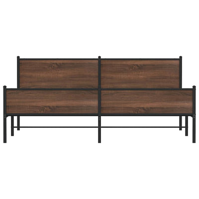 Ruskea tammi metallinen sängynrunko Oane 193x203cm