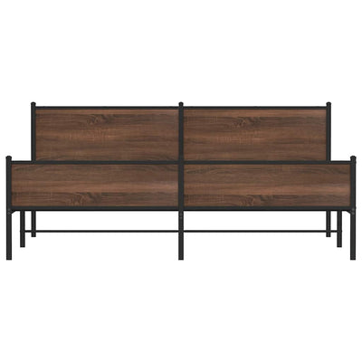 Ruskea tammi metallinen sängynrunko ilman patjaa Oane 200x200cm