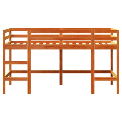 Lasten parvisänky tikkailla vahanruskea 90x190 cm täysi mänty