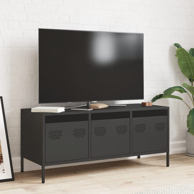 TV-taso musta 101,5x39x43,5 cm kylmävalssattu teräs