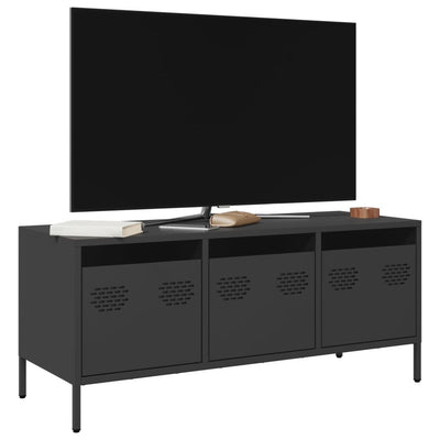 TV-taso musta 101,5x39x43,5 cm kylmävalssattu teräs
