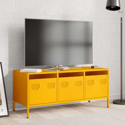 TV-taso sinapinkeltainen 101,5x39x43,5 cm kylmävalssattu teräs