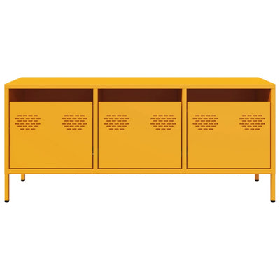 TV-taso sinapinkeltainen 101,5x39x43,5 cm kylmävalssattu teräs