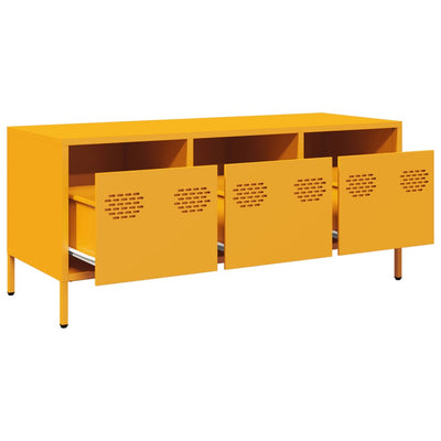 TV-taso sinapinkeltainen 101,5x39x43,5 cm kylmävalssattu teräs