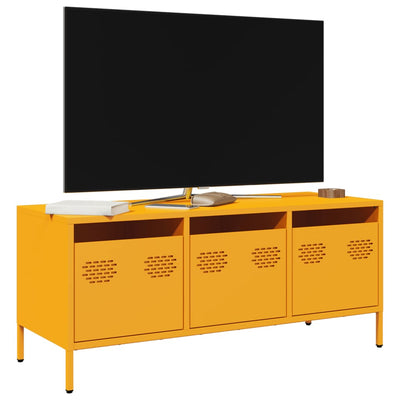 TV-taso sinapinkeltainen 101,5x39x43,5 cm kylmävalssattu teräs