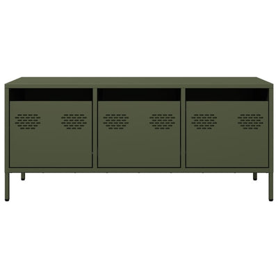 TV-taso oliivinvihreä 101,5x39x43,5 cm kylmävalssattu teräs