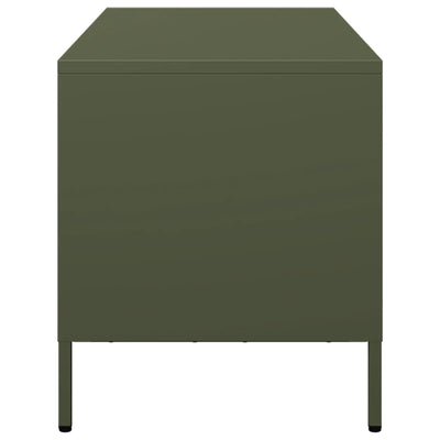 TV-taso oliivinvihreä 101,5x39x43,5 cm kylmävalssattu teräs