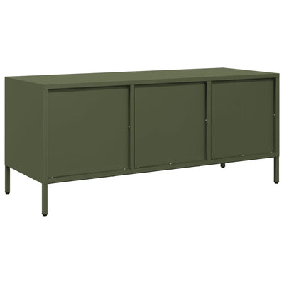 TV-taso oliivinvihreä 101,5x39x43,5 cm kylmävalssattu teräs