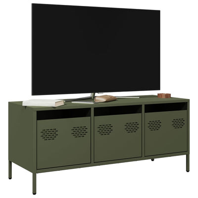 TV-taso oliivinvihreä 101,5x39x43,5 cm kylmävalssattu teräs