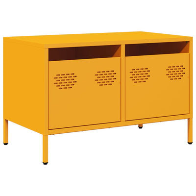TV-taso sinapinkeltainen 68x39x43,5 cm kylmävalssattu teräs