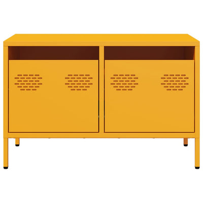 TV-taso sinapinkeltainen 68x39x43,5 cm kylmävalssattu teräs