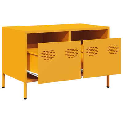 TV-taso sinapinkeltainen 68x39x43,5 cm kylmävalssattu teräs