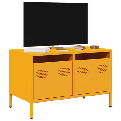 TV-taso sinapinkeltainen 68x39x43,5 cm kylmävalssattu teräs