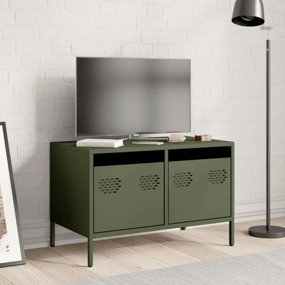 TV-taso oliivinvihreä 68x39x43,5 cm kylmävalssattu teräs