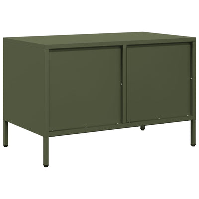TV-taso oliivinvihreä 68x39x43,5 cm kylmävalssattu teräs