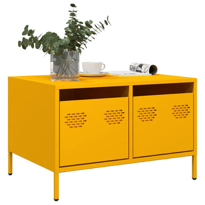 TV Kaappi Sinapinkeltainen 68x50x43,5 cm Kylmävalssattu teräs
