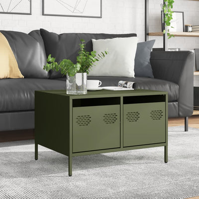 TV-taso oliivinvihreä 68x50x43,5 cm kylmävalssattu teräs