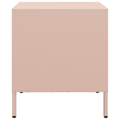Yöpöytäkaapit 2 kpl Pinkki 35x39x43,5 cm Teräs