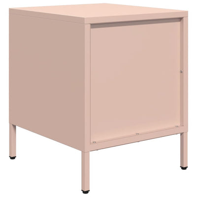 Yöpöytäkaapit 2 kpl Pinkki 35x39x43,5 cm Teräs