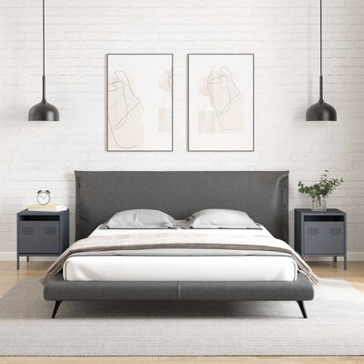 Antrasiitti yöpöydät Unit 35x39x43,5cm (2 kpl, teräs)