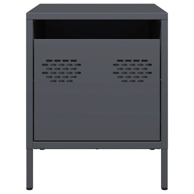 Antrasiitti yöpöydät Unit 35x39x43,5cm (2 kpl, teräs)