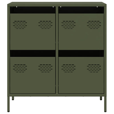 Oliivinvihreä senkki Lcian 68x39x73,5cm (kylmävalssattu teräs)