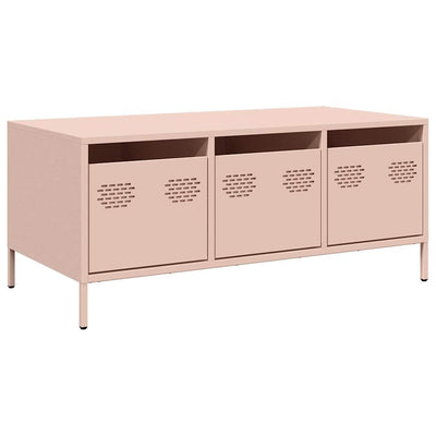 Sohvapöytä pinkki 101,5x50x43,5 cm kylmävalssattu teräs