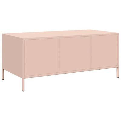 Sohvapöytä pinkki 101,5x50x43,5 cm kylmävalssattu teräs