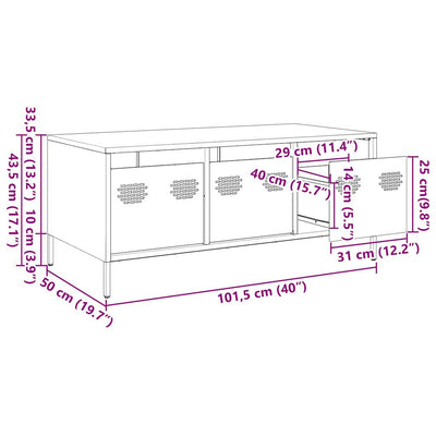 Antrasiitti sohvapöytä Nucusoara 101,5x50x43,5cm (kylmävalssattu teräs)