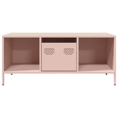 Sohvapöytä pinkki 101,5x50x43,5 cm kylmävalssattu teräs